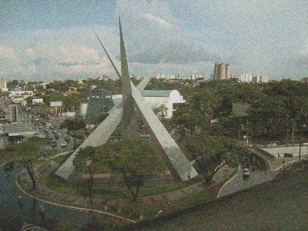 Viaduto Latif Sebba em foto que representa a falta de brilho da cidade (Foto: Montagem)