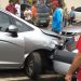 Honda Fit foi totalmente destruído em fuga de assaltantes no Setor Bueno | Foto: Leitor do Folha Z/Whatsapp