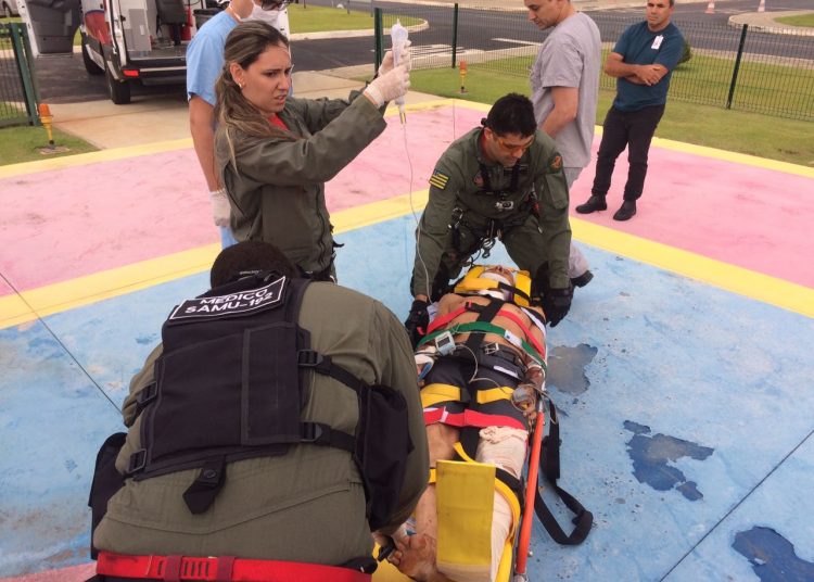 O corpo de bombeiros já encaminhou a vítima para o Hugol / Foto: Divulgação