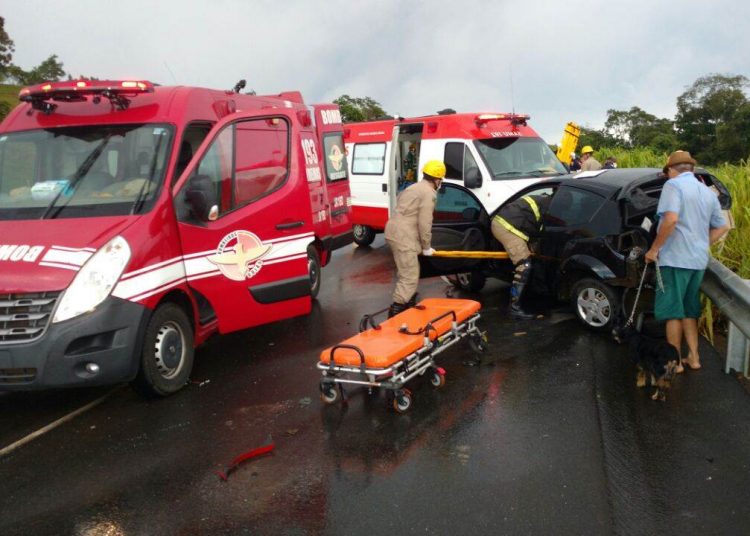 Acidente na GO-070 deixa três vítimas, uma delas fatal | Foto: Divulgação/Corpo de Bombeiros