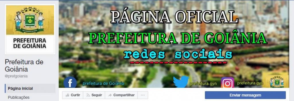 Página falsa posta como se representasse a Prefeitura de Goiânia | Foto: Reprodução/Facebook