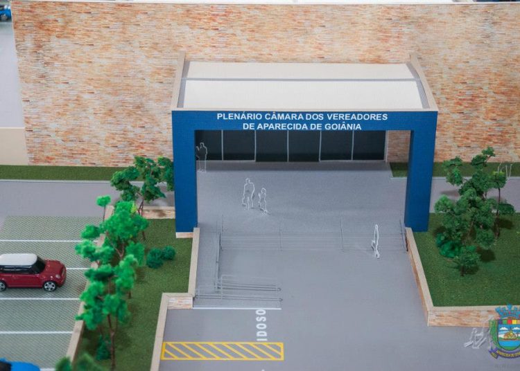 Maquete da nova sede da Câmara de Aparecida lançada em solenidade ainda no final de 2014 | Foto: Câmara de Aparecida