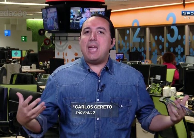 Comentarista do SporTV Carlos Cereto | Foto: Reprodução/SporTV
