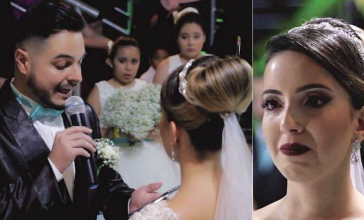 Noivo surpreendeu a todos durante leitura dos votos | Foto: Reprodução