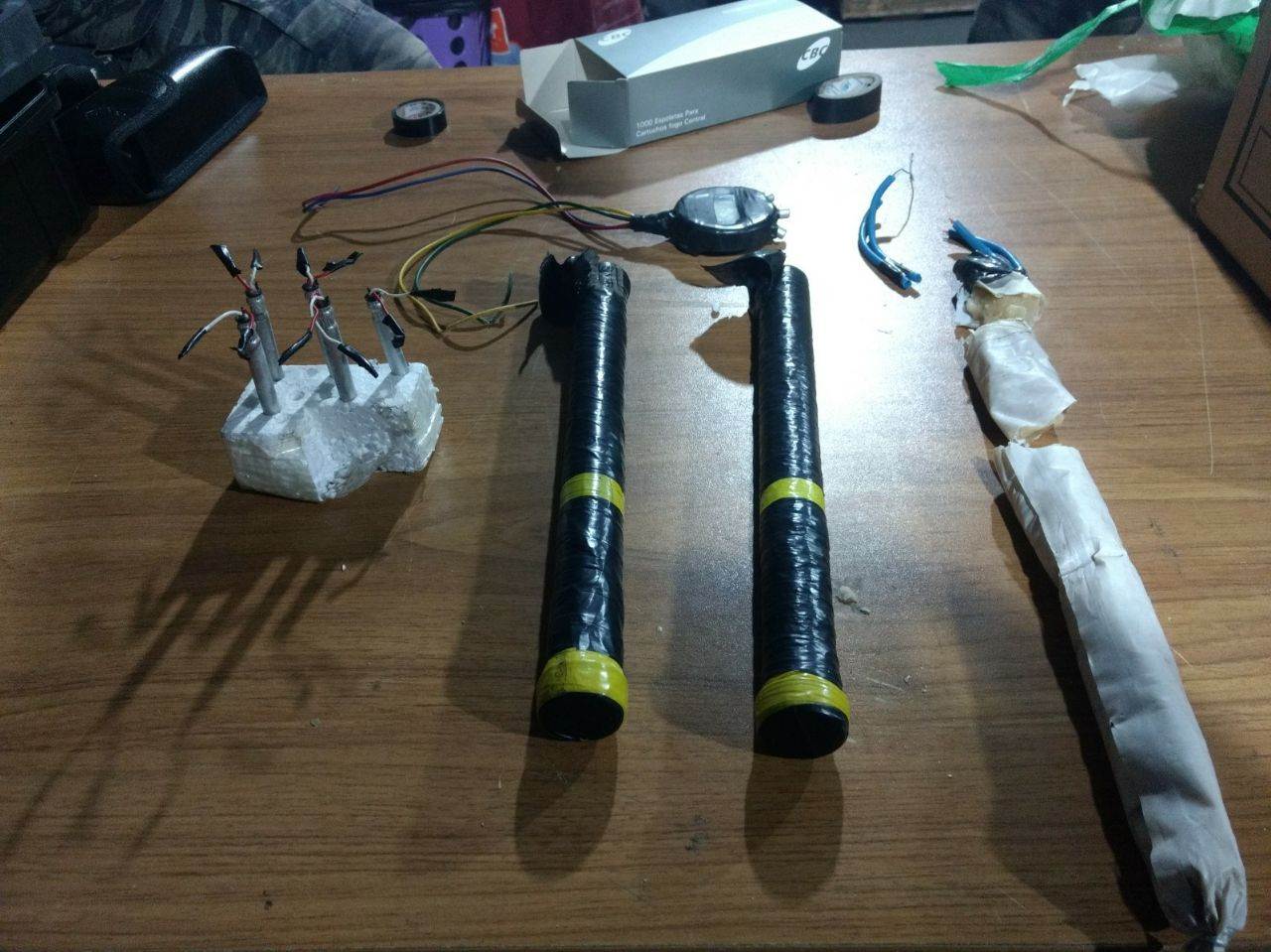 Gerente teve explosivos amarradas ao seu corpo | Foto: WhatsApp