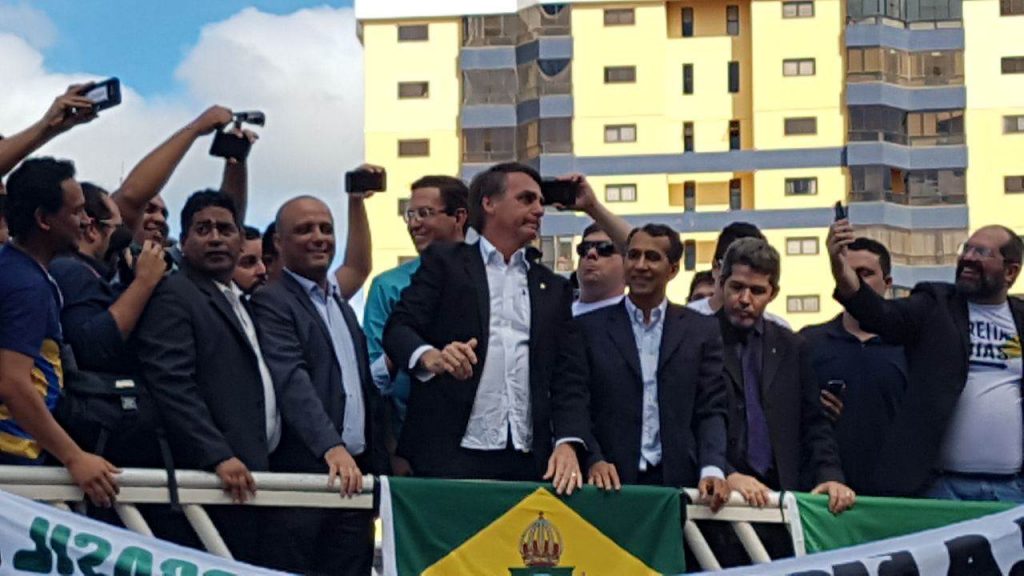 Deputado federal Jair Bolsonaro em Anápolis (GO) | Foto: Leitor/ WhatsApp