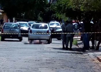 Crime aconteceu na Rua R-51, no Conjunto Itatiaia, em Goiânia | Foto: Leitor/ WhatsApp