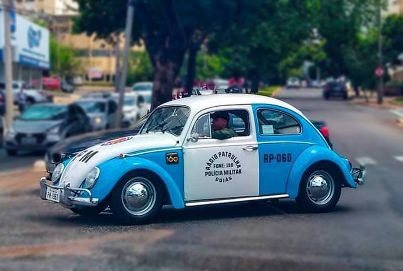Viaturas antigas da PMGO: Fusca | Foto: Reprodução