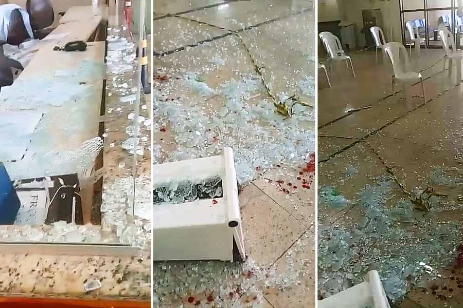 Ataque deixa rastro de destruição na UPA Brasicon | Foto: Leitor/FZ
