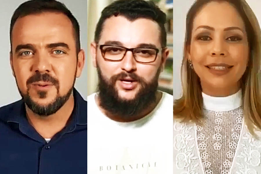 Gustavo Mendanha, Bruno Felipe e Márcia Caldas | Foto: Montagem / FZ