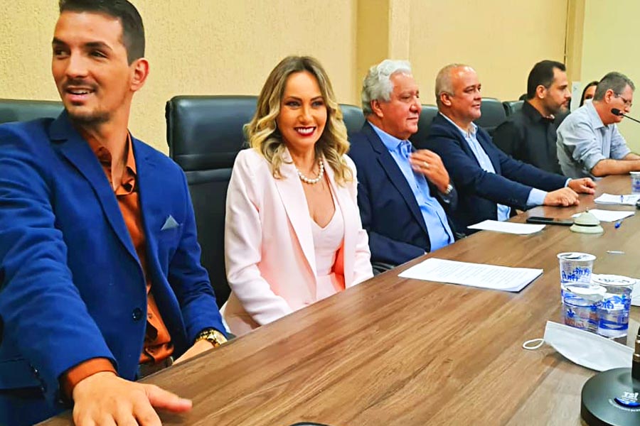 Camila Rosa e Hans Miller, presidente e vice do PSD Aparecida | Foto: Folha Z