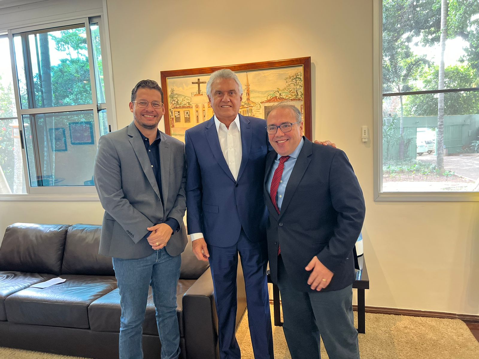 Felipe Cortez, Ronaldo Caiado e Eduardo Machado | Foto: Divulgação