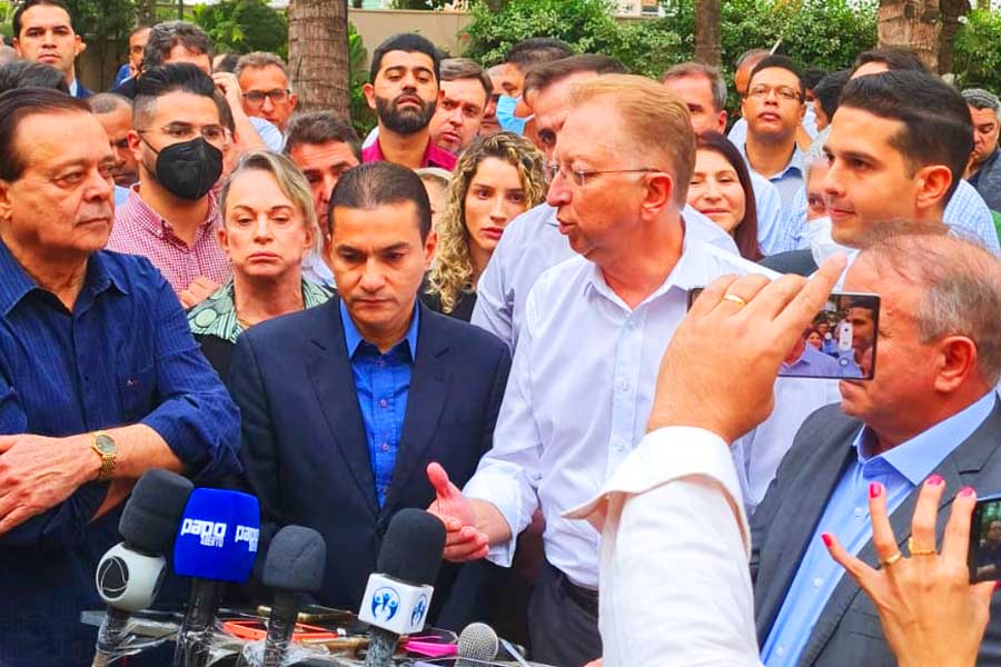 Jovair Arantes, Magda Mofatto, Marcos Pereira, Mayara Mendanha, João Campos e Vilmar Mariano | Foto: Folha Z