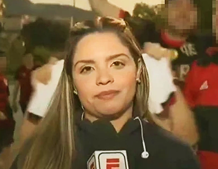 Jornalista é assediada por torcedor do Flamengo no entorno do Macaranã | Foto: Reprodução / ESPN