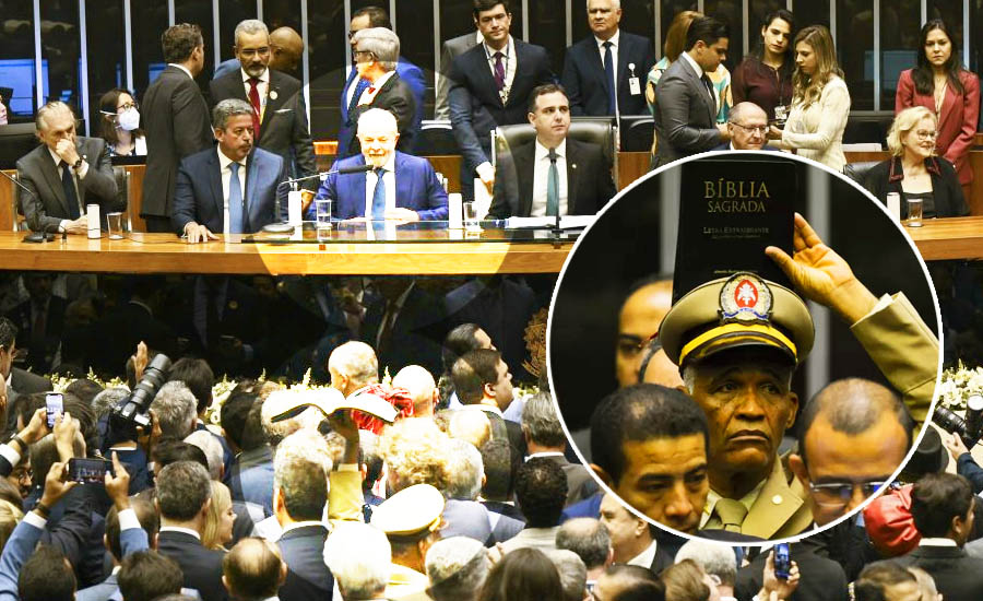 Quem é o deputado PM e pastor que levantou Bíblia enrolado na bandeira de Israel na posse de Lula