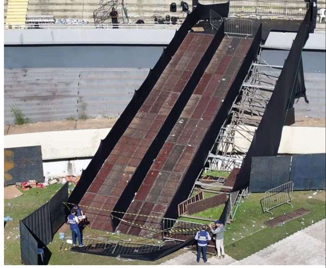 Rampa que desabou no Serra Dourada foi montada de forma precária, aponta laudo da polícia