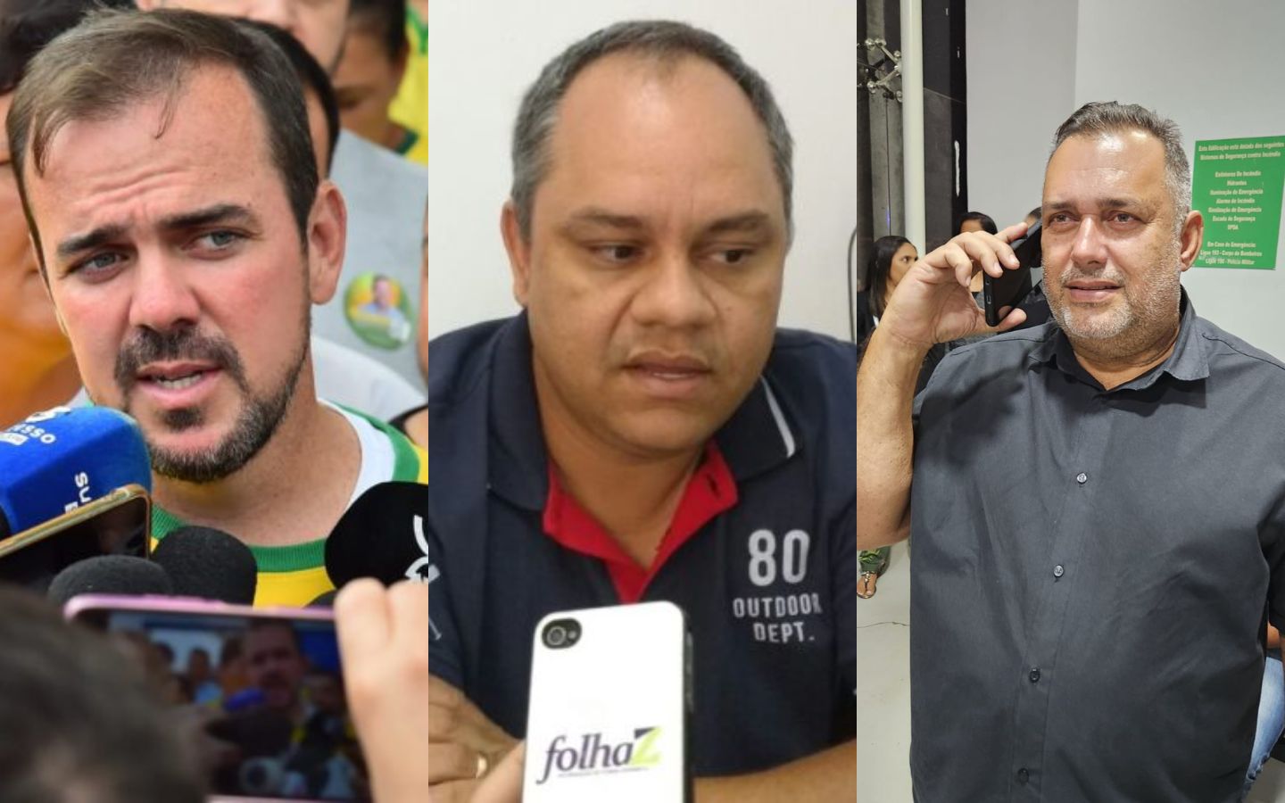Gustavo Mendanha, Davi Mendanha e Olair Silva, assessor do prefeito Vilmar Mariano, estão entre alvos de operação da PC | Fotos: Folha Z