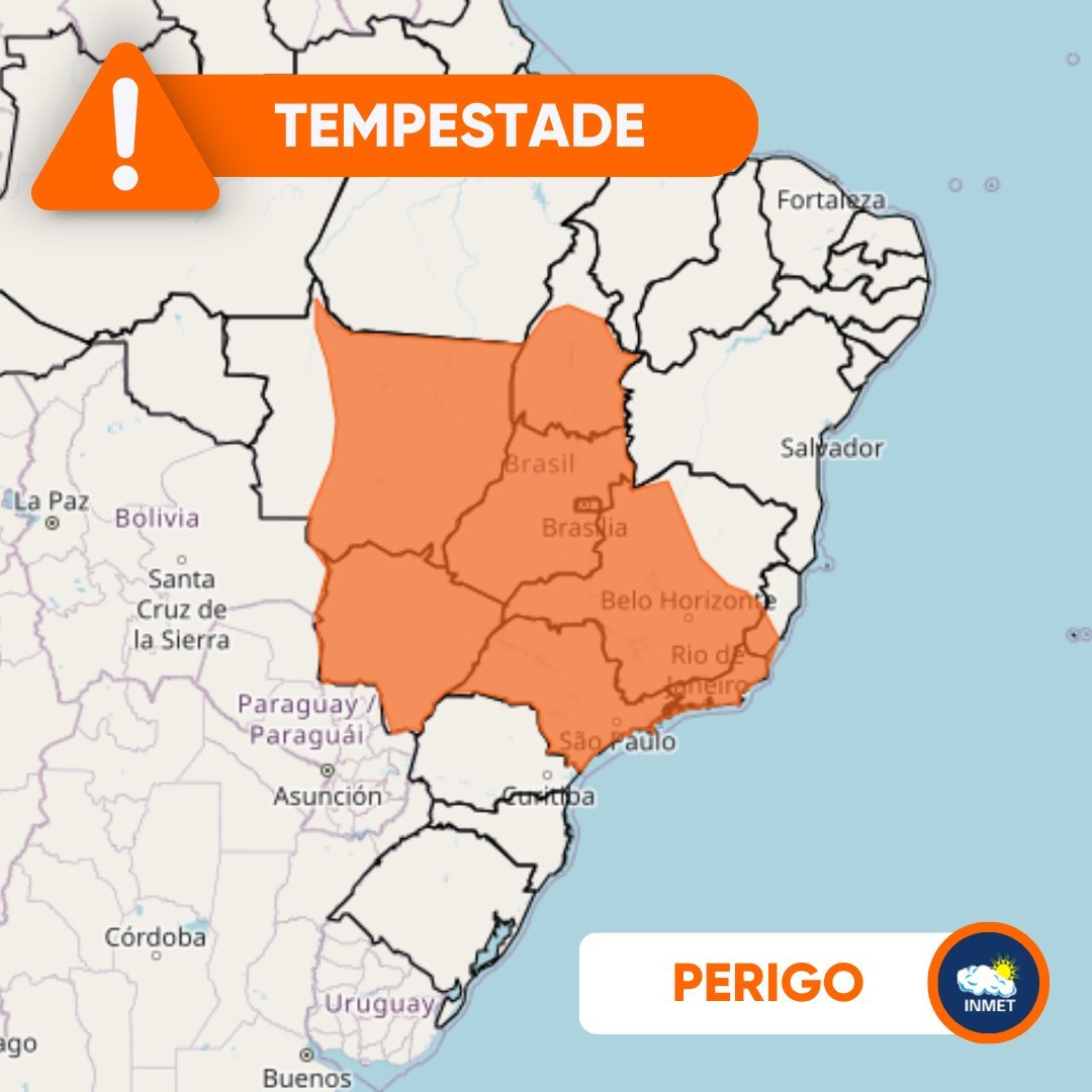 Alerta laranja | Foto: Inmet