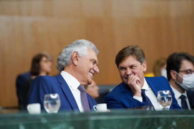 Sintonia entre Bruno Peixoto e Ronaldo Caiado precisa ser retomada para projeto para o Paço sustentar força | Foto: Alego