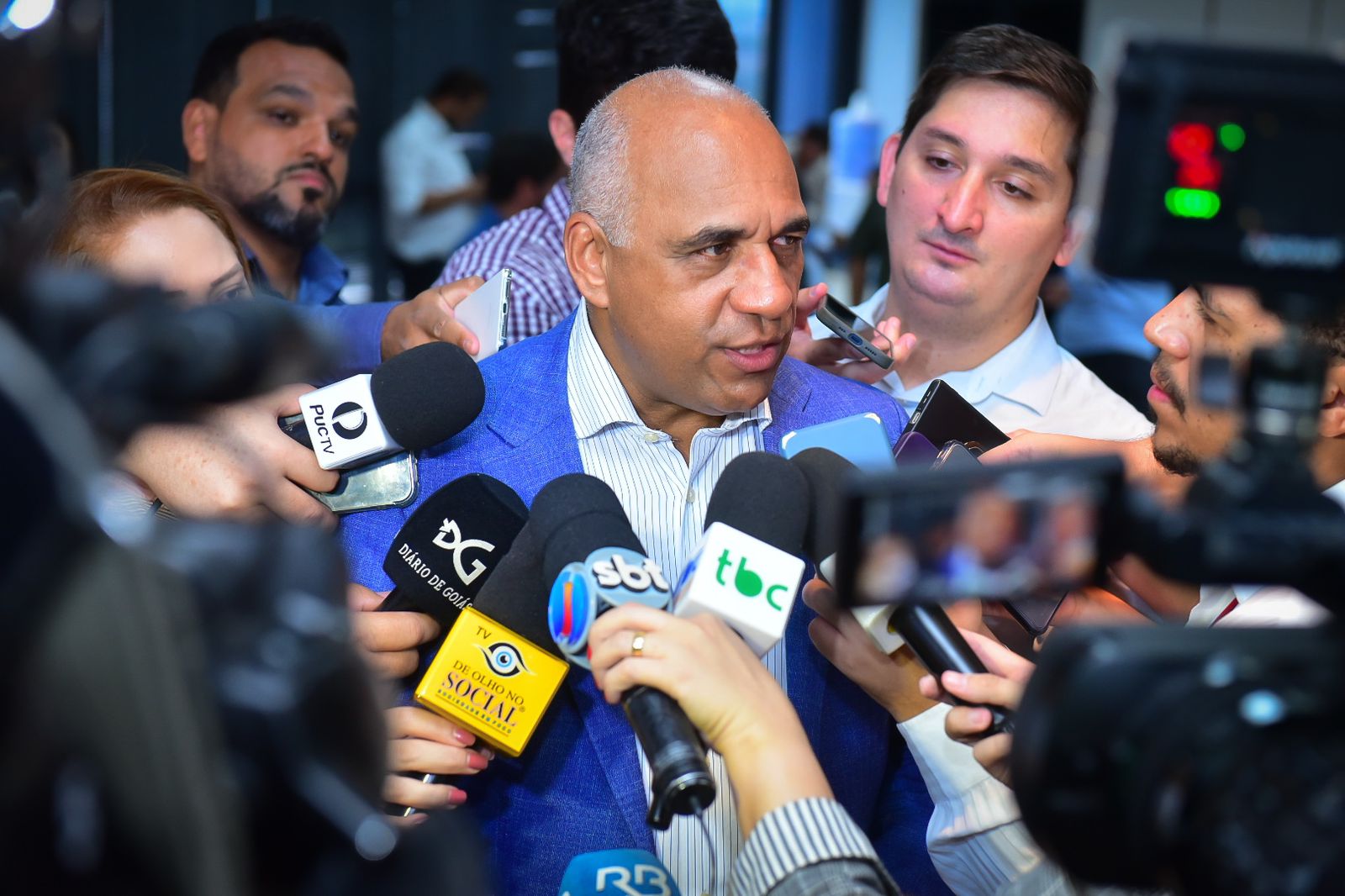 Prefeito Rogério Cruz demonstrou gratidão à imprensa em almoço com apresentação de resultados de 2023 | Foto: Secom Goiânia