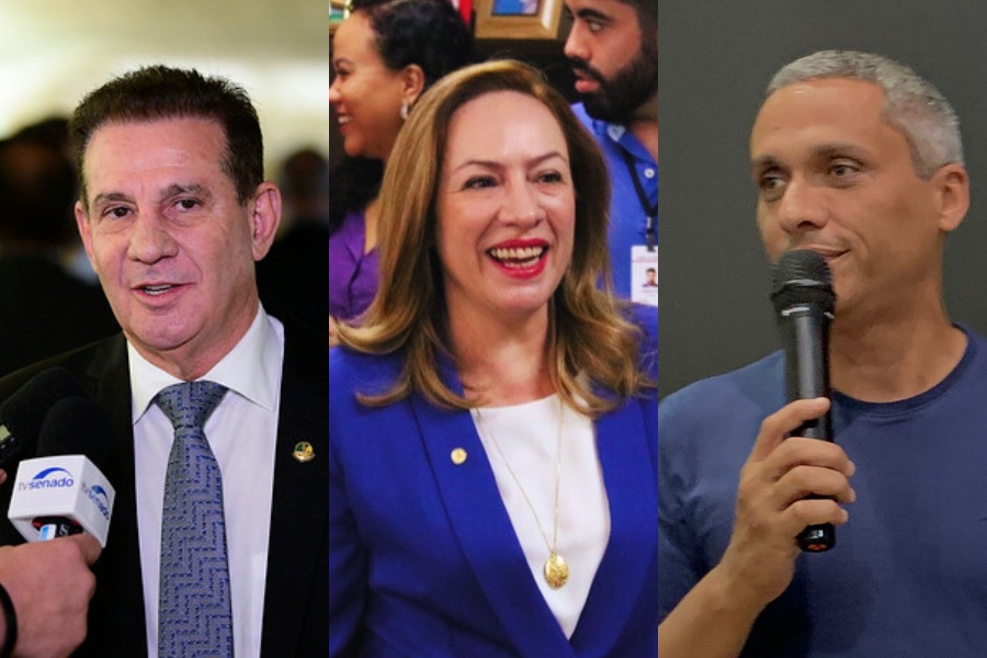 Vanderlan Cardoso, Adriana Accorsi e Gustavo Gayer | Fotos: Agência Senado e Folha Z