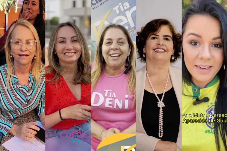 5 mulheres com potencial chance de eleição em Aparecida | Fotos: Reprodução