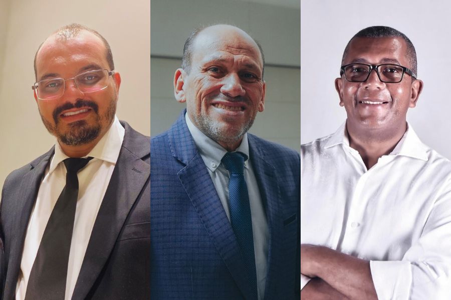 Wilker da Suldamerica, Pastor Vilmar Elias e Professor Clusemar são candidatos pelo Podemos Aparecida | Fotos: Divulgação