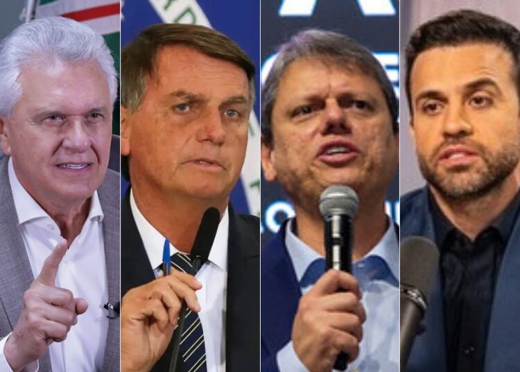 Caiado, Bolsonaro, Tarcisio e Pablo | Foto: Reprodução