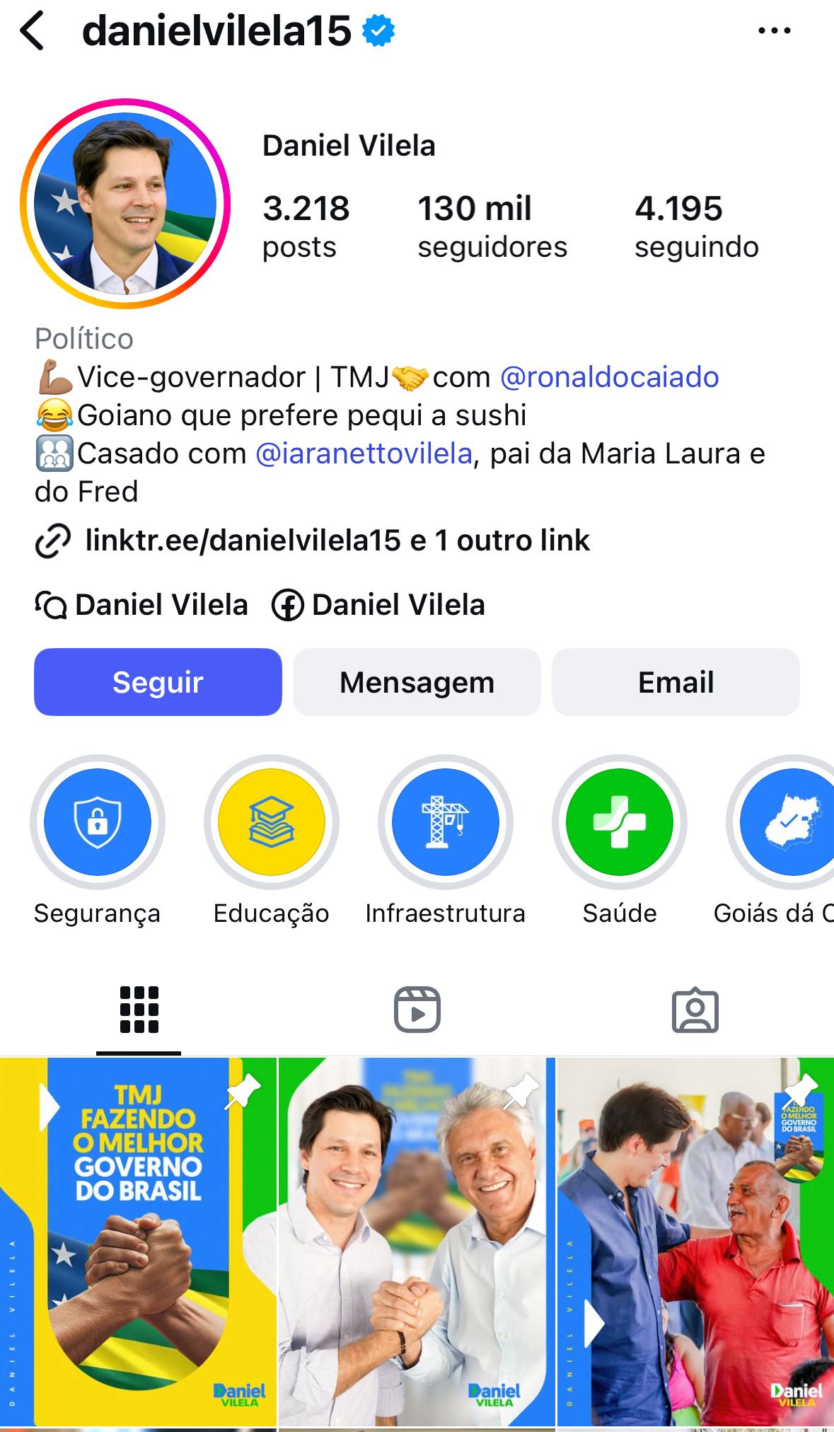 A nova identidade visual do vice-governador estreou nas redes sociais na manhã desta 2ª (14)