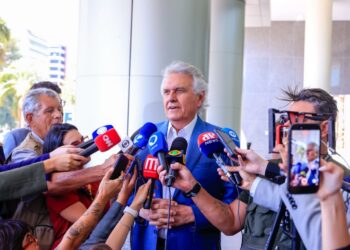 Caiado durante entrevista coletiva | Foto: Reprodução